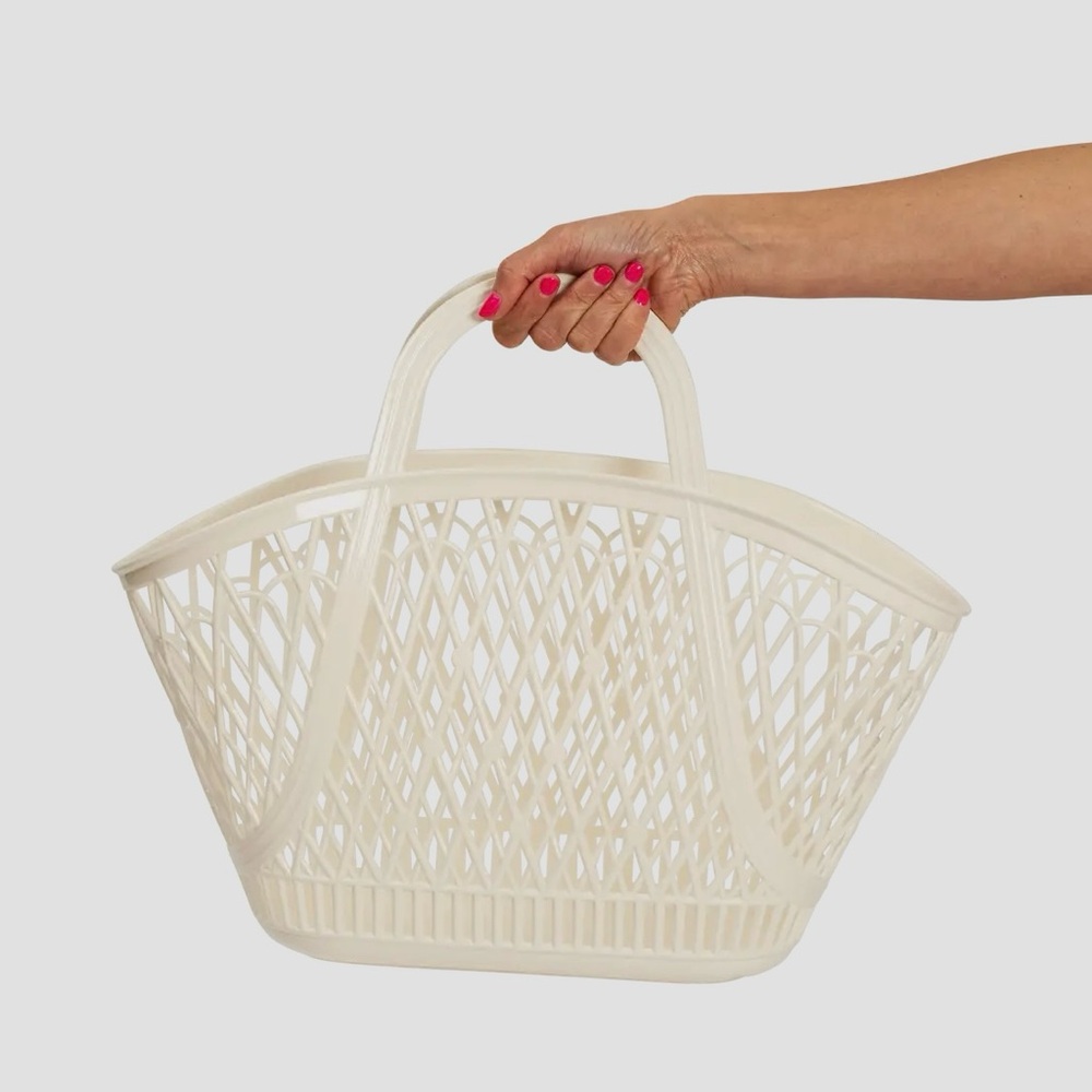 Elegant Cream Woven Tote Bag